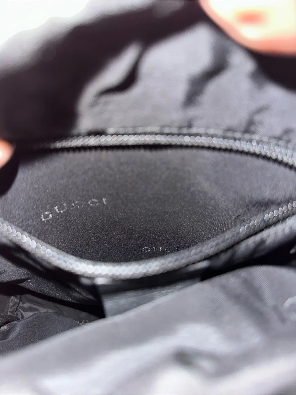 Vintage Gucci Black Nylon Leather Backpack